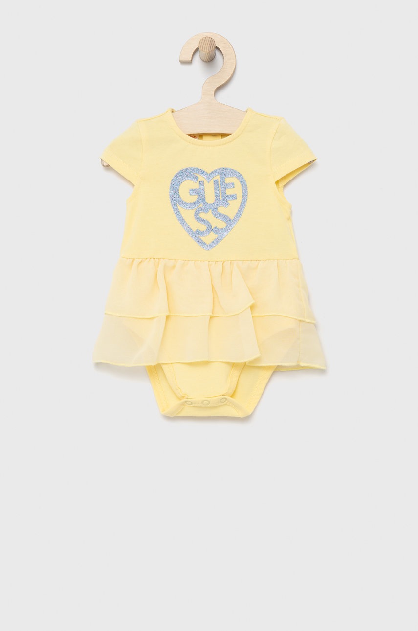 

Бебешко боди Guess в жълто, Жълт