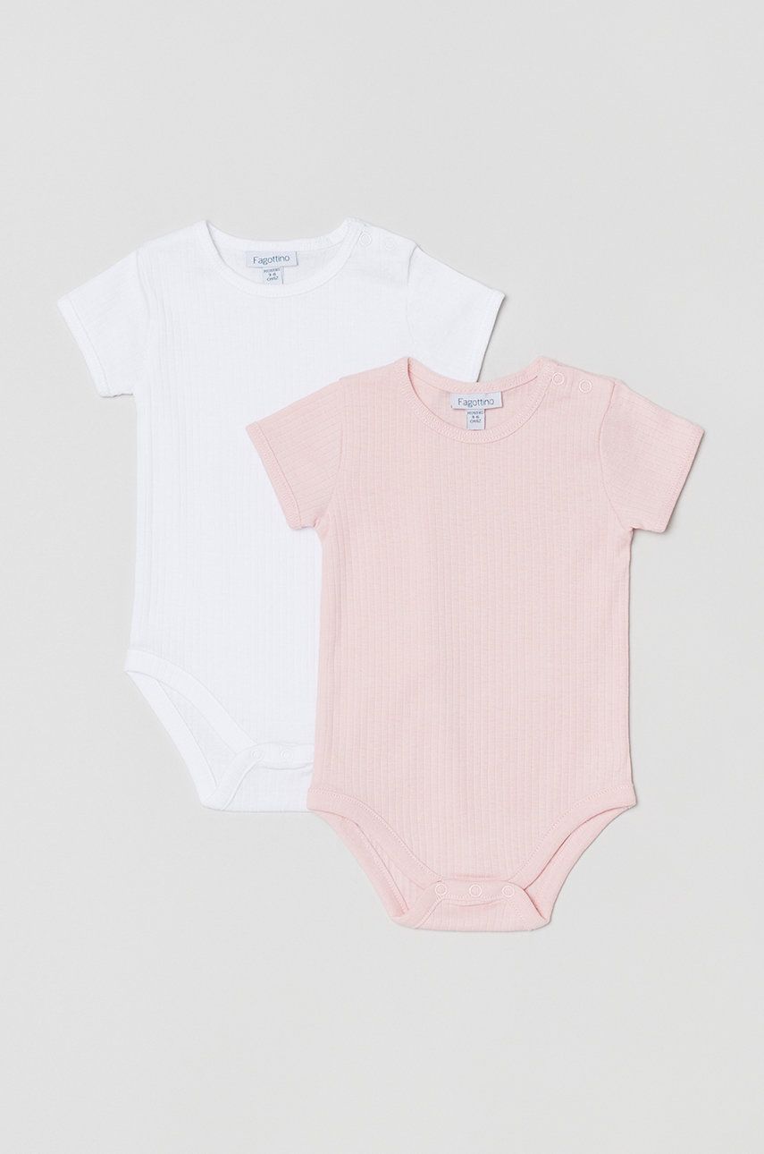 OVS body din bumbac pentru bebelusi (2-pack) culoarea roz