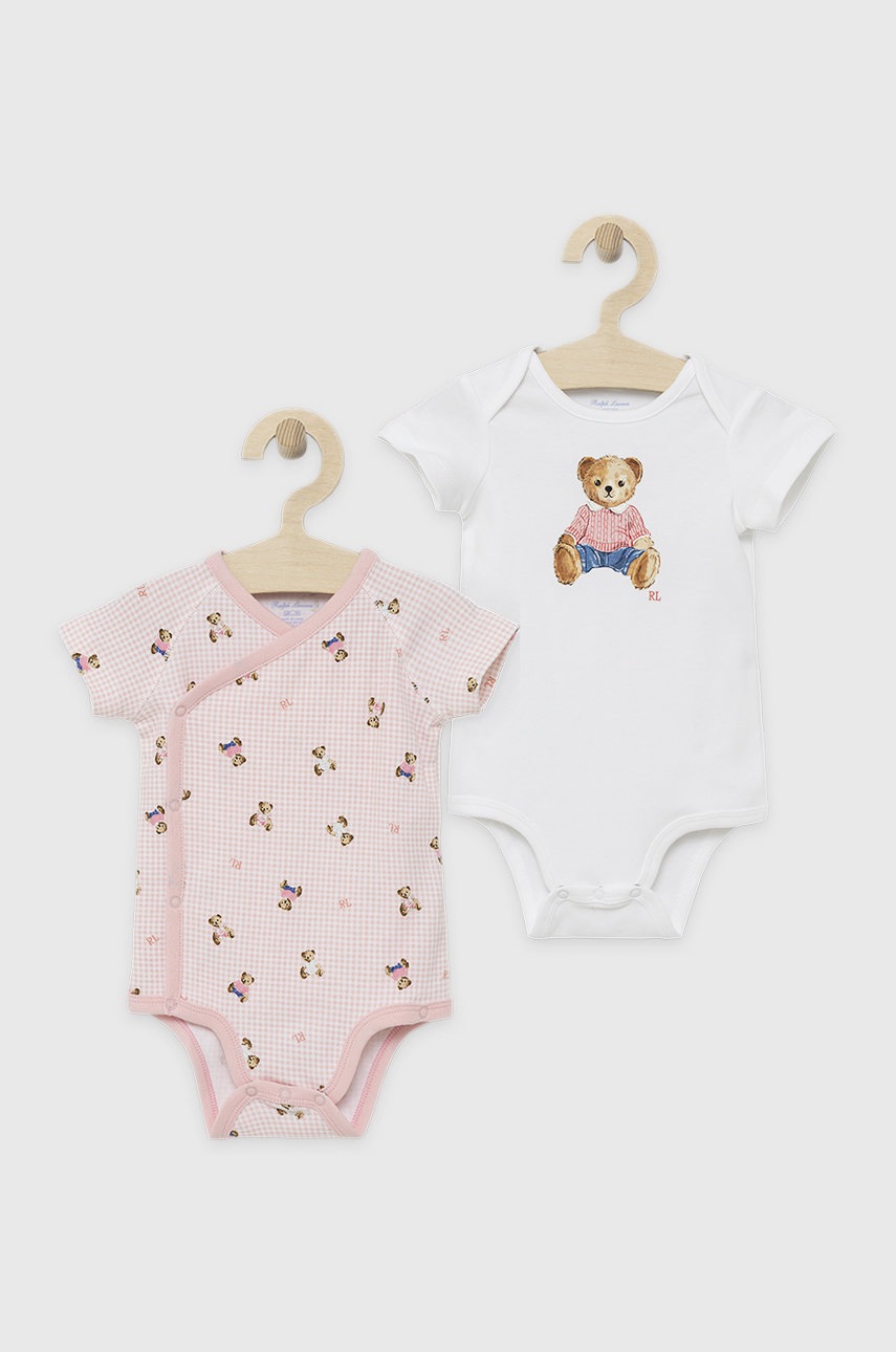 

Бебешко боди Polo Ralph Lauren (2 чифта) в розово, Розов