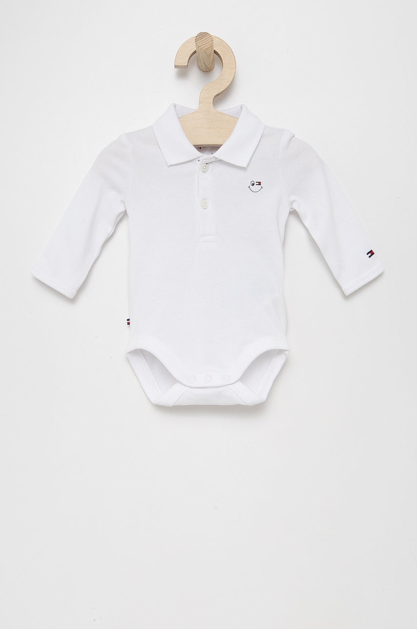 

Бебешко боди Tommy Hilfiger в бяло, Бял