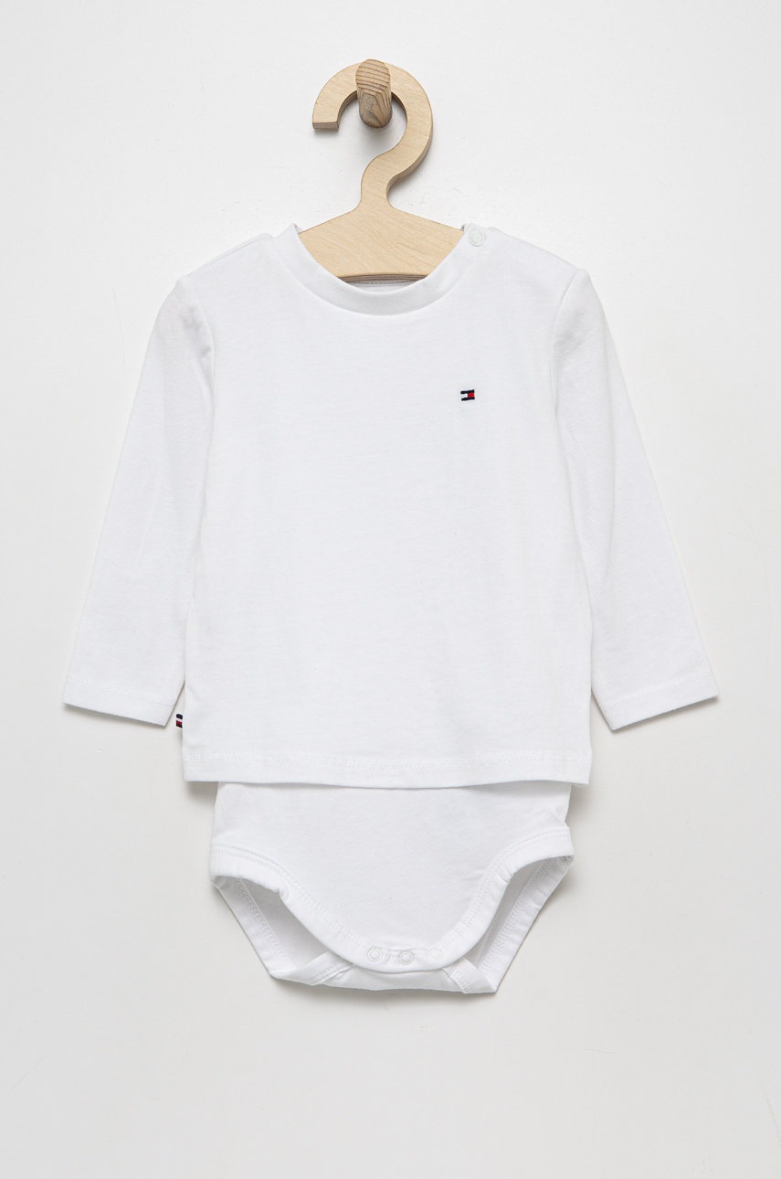 

Бебешко боди Tommy Hilfiger в бяло, Бял