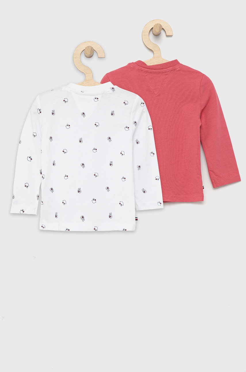

Лонгслів для немовлят Tommy Hilfiger (2-pack) колір рожевий