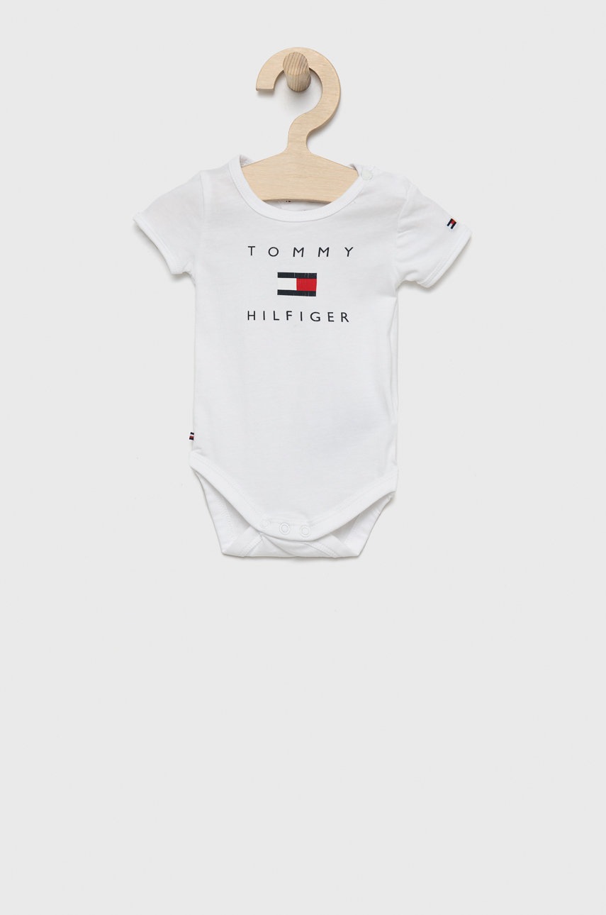 

Бебешко боди Tommy Hilfiger в бяло, Бял