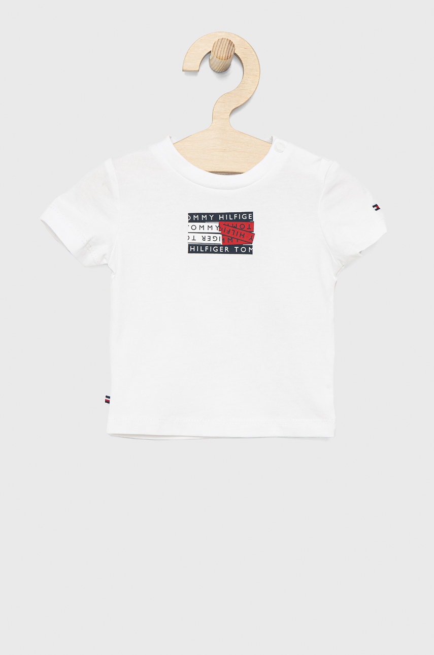 

Бебешка тениска Tommy Hilfiger в бяло, Бял