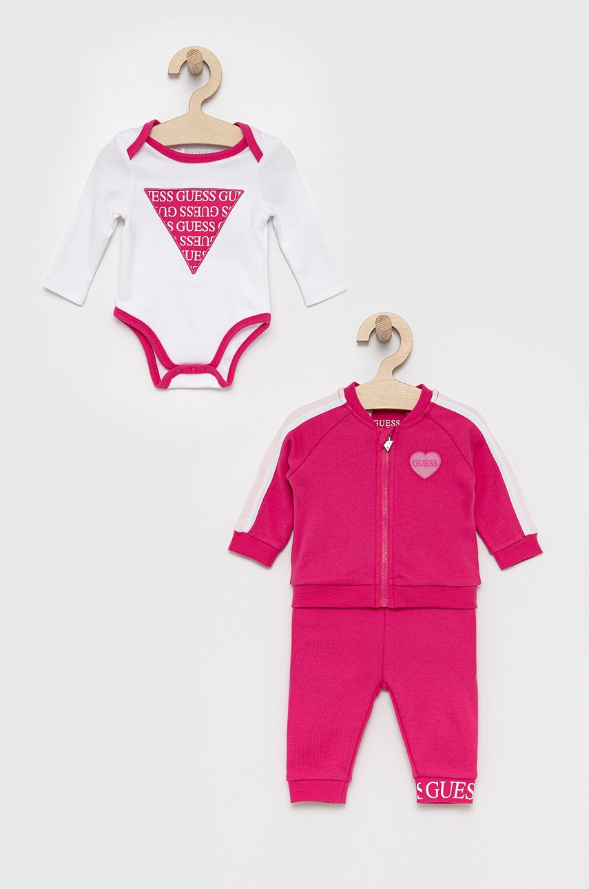 

Комплект за бебета Guess в розово, Розов