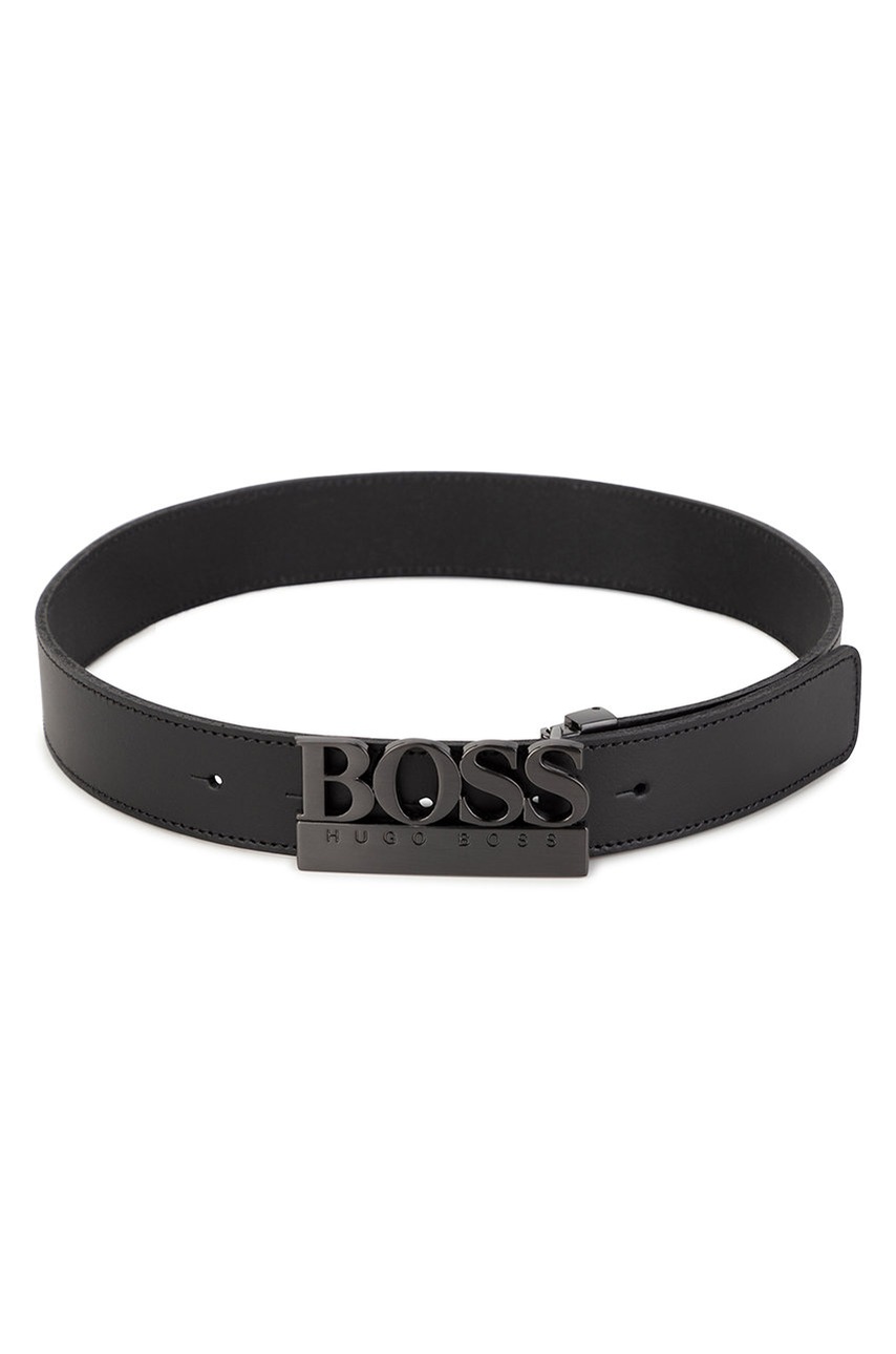 

Детский кожаный ремень Boss цвет чёрный