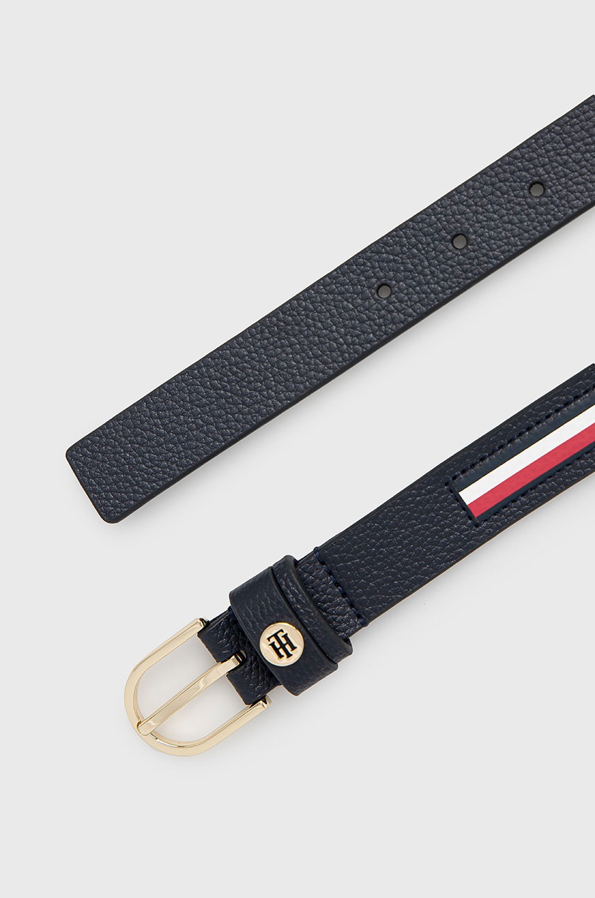 

Шкіряний ремінь Tommy Hilfiger жіночий колір синій