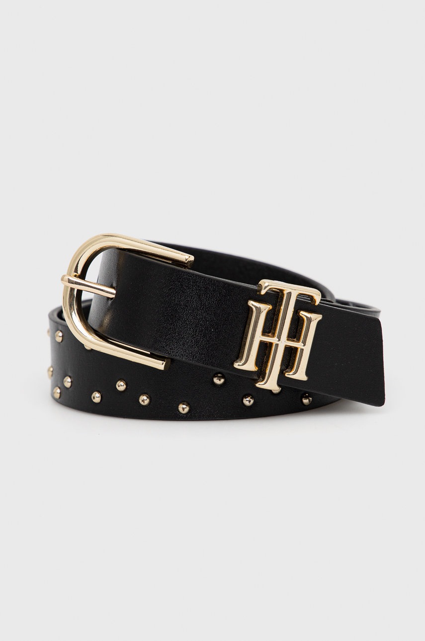 

Кожен колан Tommy Hilfiger дамски в черно, Черен