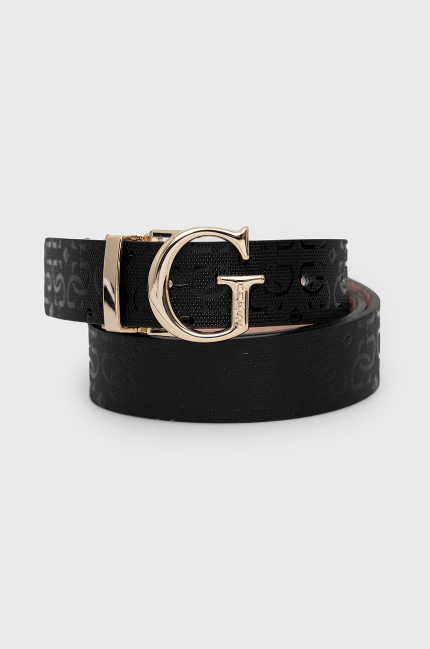 

Колан с две лица Guess дамски в черно, Черен
