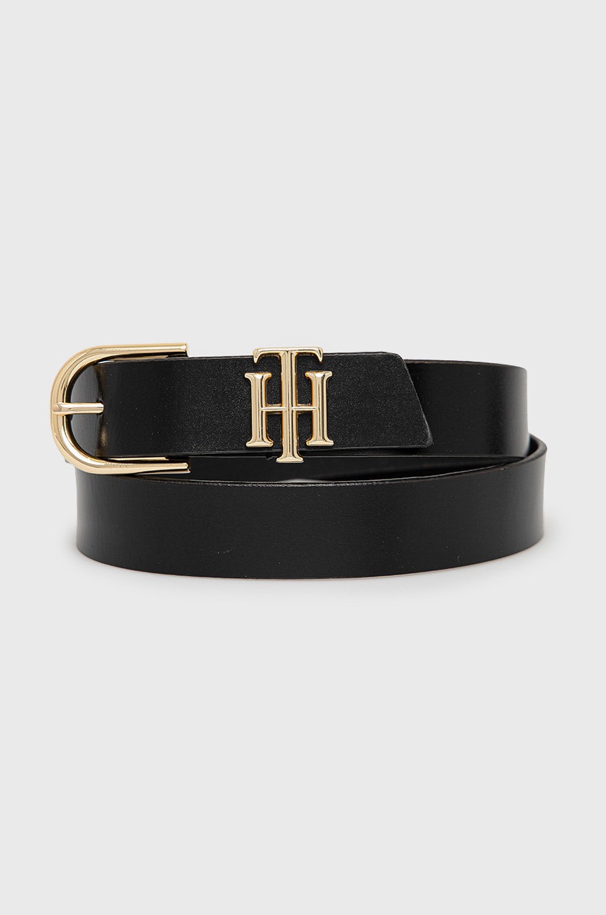 

Кожен колан Tommy Hilfiger Lux Logo 3.0 дамски в черно, Черен
