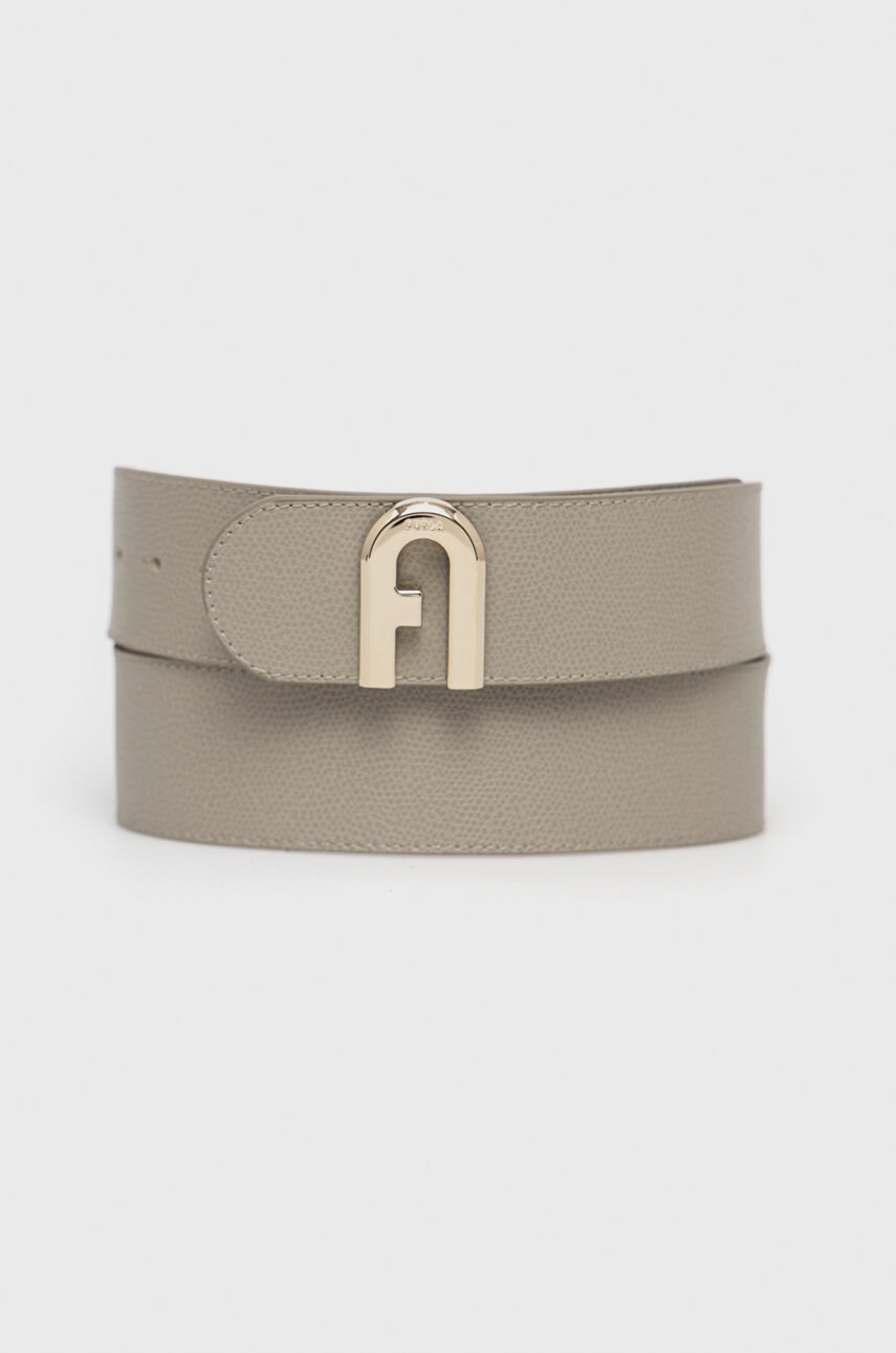 Furla curea de piele cu două fețe 1927 femei, culoarea gri