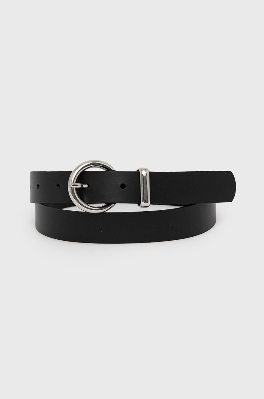 Only curea de piele femei, culoarea negru