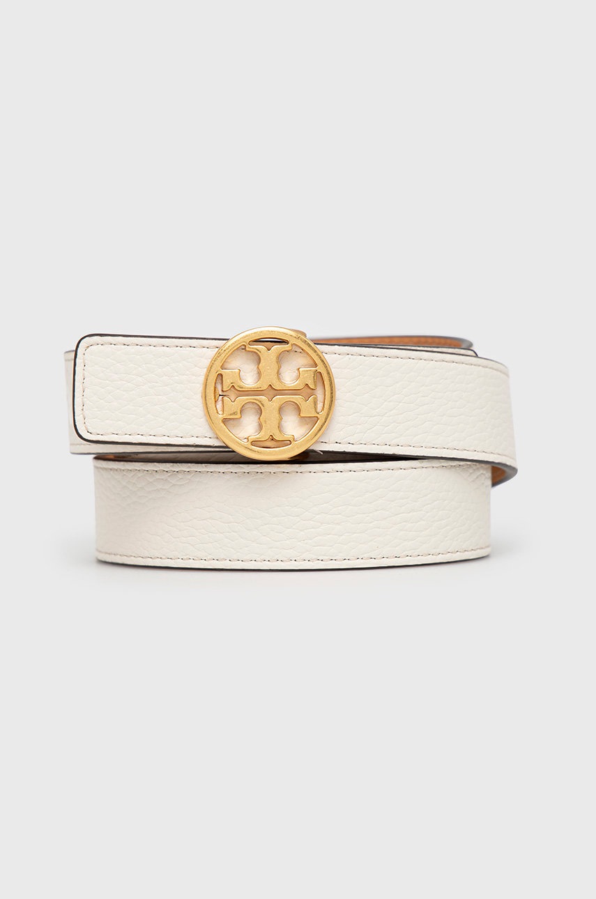 

Кожен колан с две лица Tory Burch дамски в прозрачен цвят, Бежов