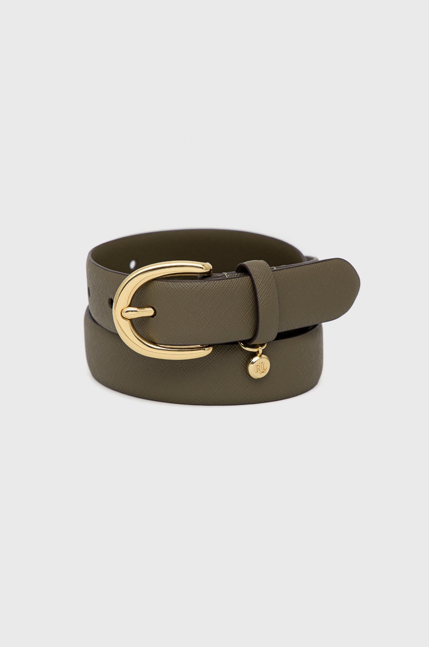 

Кожен колан Lauren Ralph Lauren дамски в зелено, Зелен