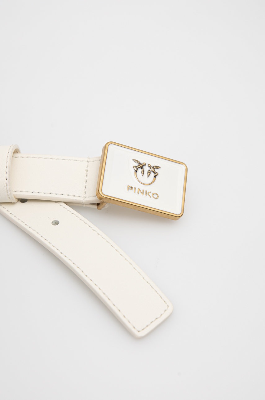 

Кожаный ремень Pinko женский цвет бежевый