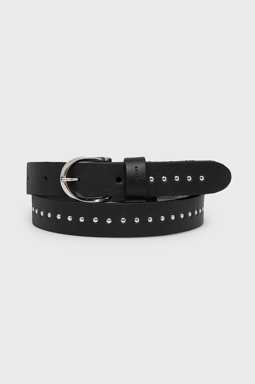 Pepe jeans curea de piele tari belt femei, culoarea negru