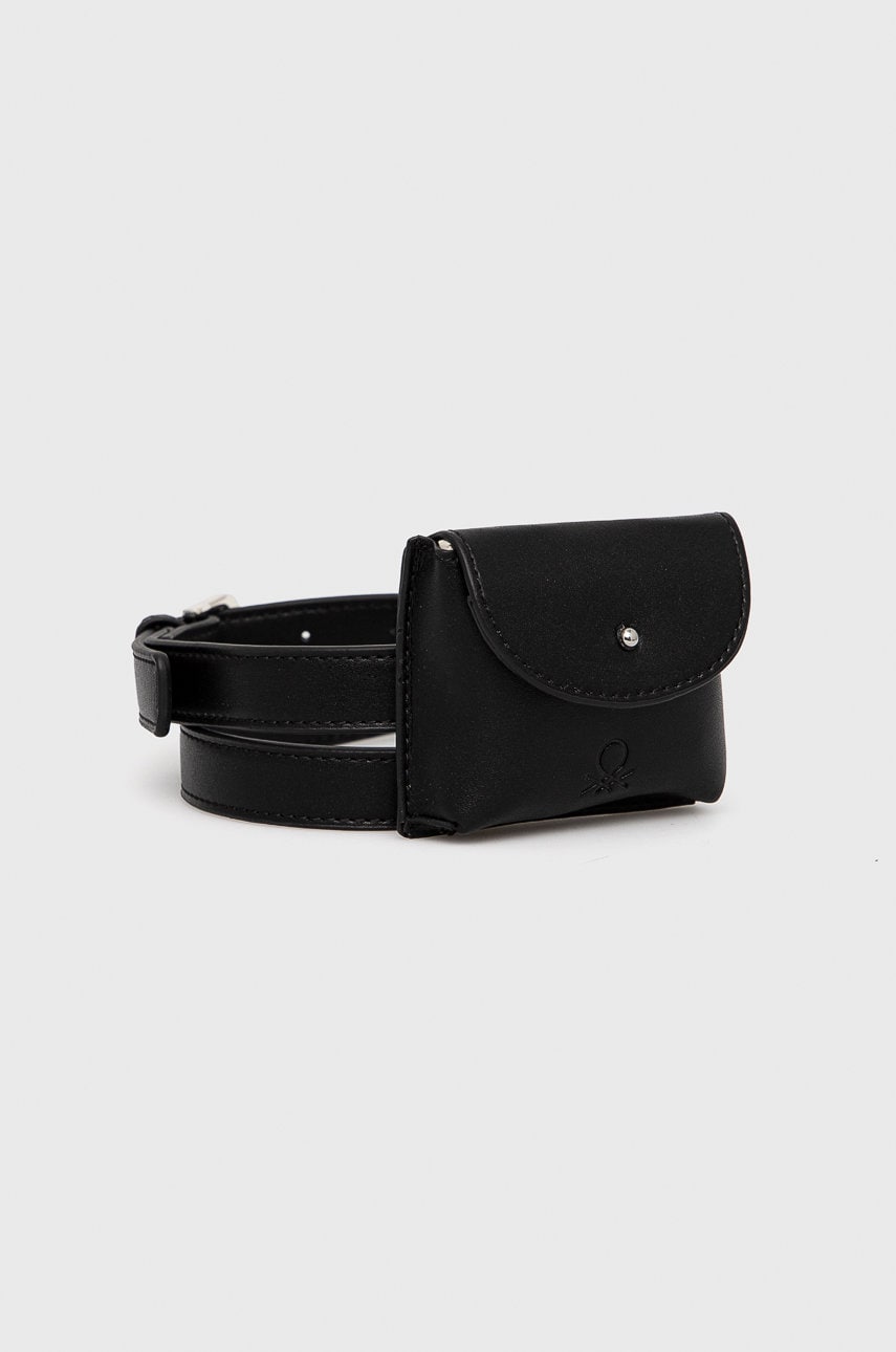 United colors of benetton curea femei, culoarea negru