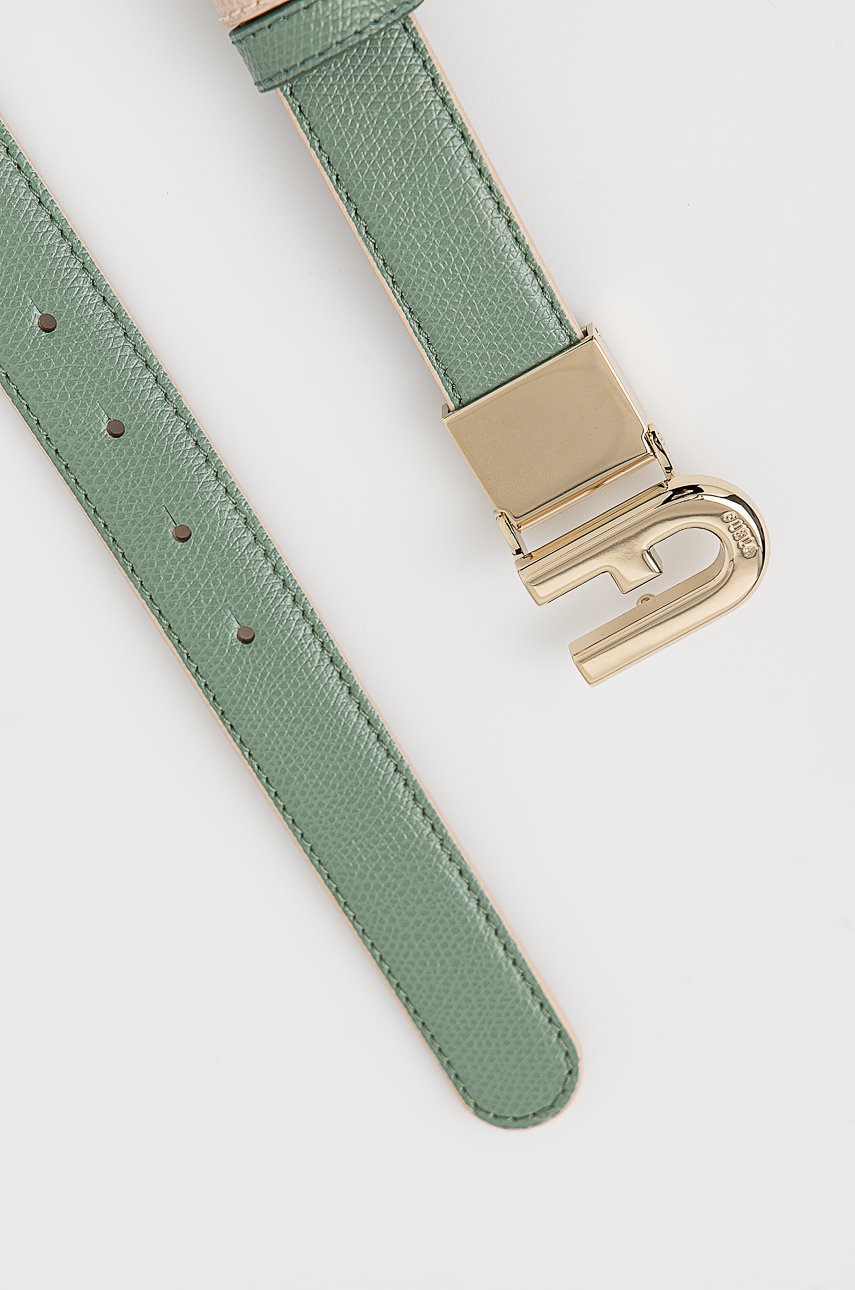 

Кожаный ремень Furla женский цвет зелёный
