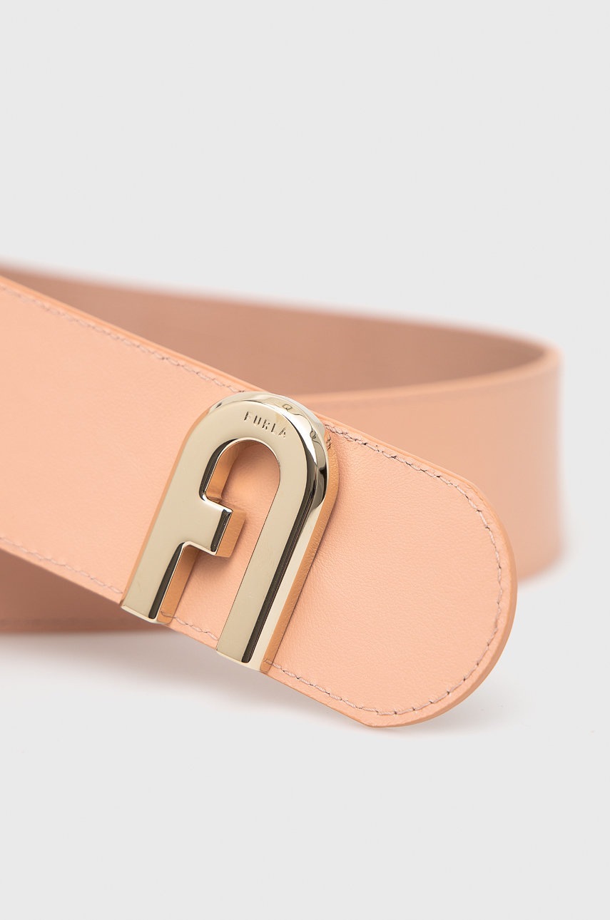 

Двухсторонний кожаный ремень Furla женский цвет розовый