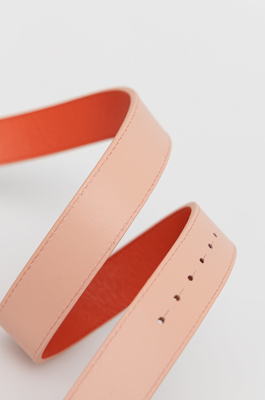 

Двосторонній шкіряний ремінь Furla жіночий колір помаранчевий