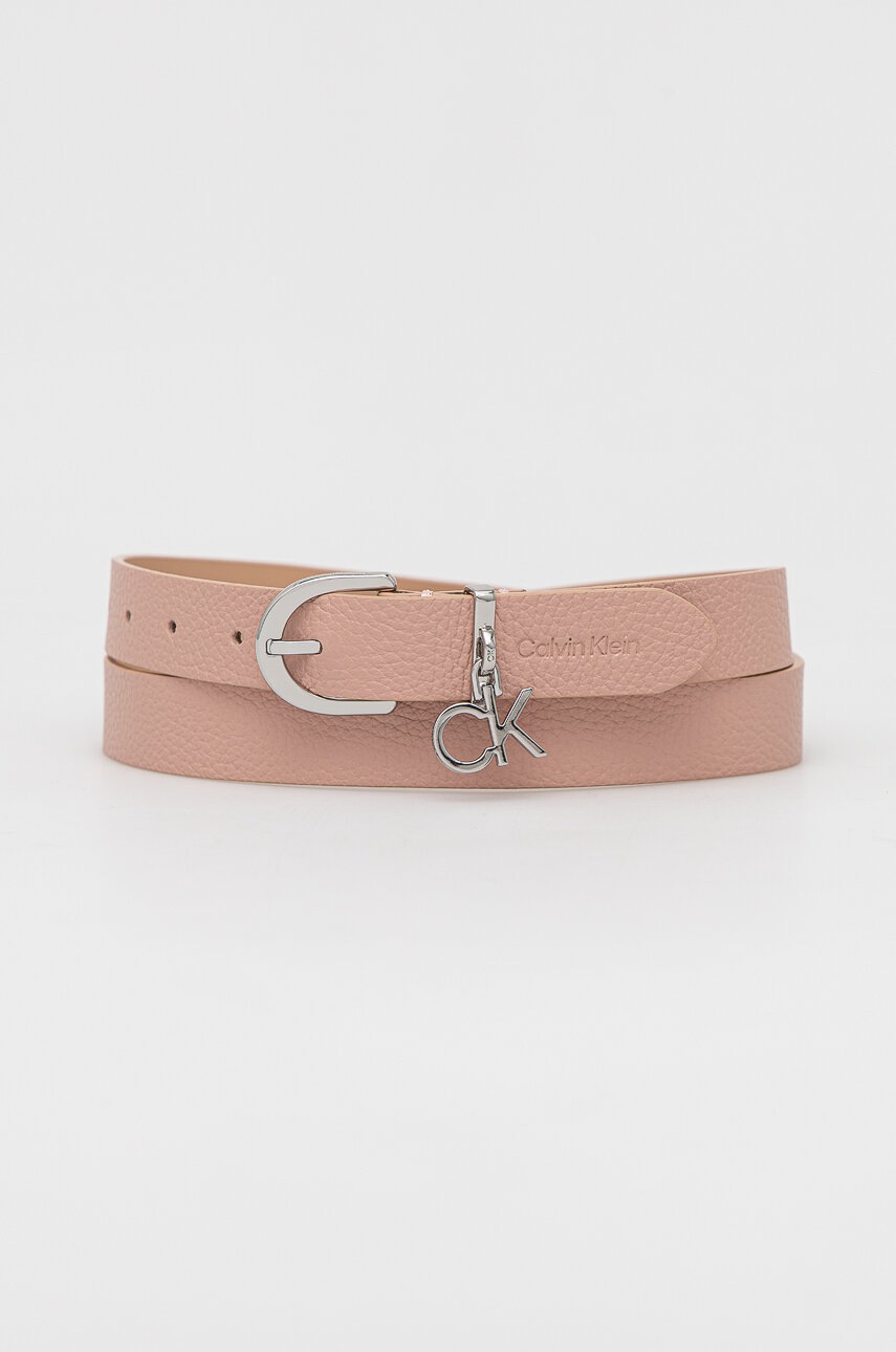 

Кожен колан Calvin Klein дамски в розово, Розов