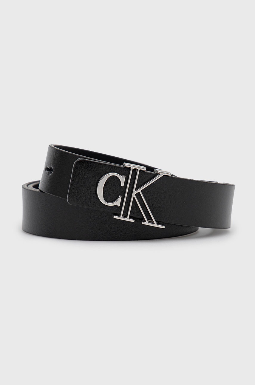 

Кожен колан Calvin Klein Jeans дамски в черно, Черен