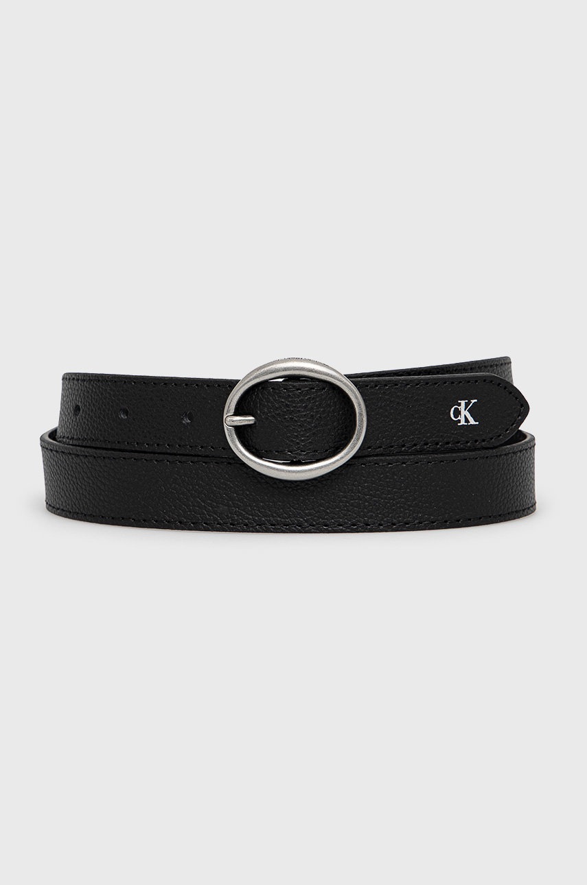 

Кожен колан Calvin Klein Jeans дамски в черно, Черен