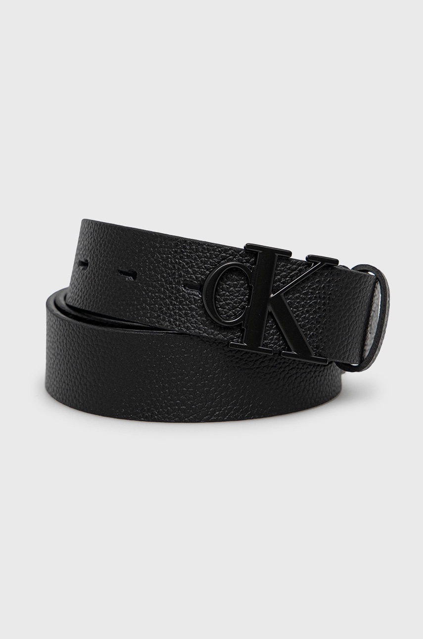 

Кожен колан Calvin Klein Jeans дамски в черно, Черен