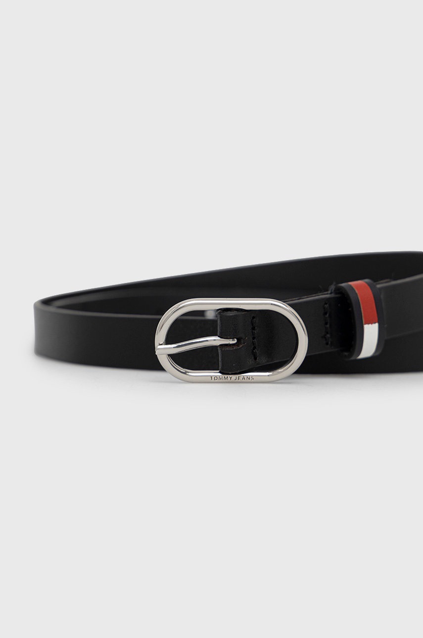 

Шкіряний ремінь Tommy Hilfiger жіночий колір чорний
