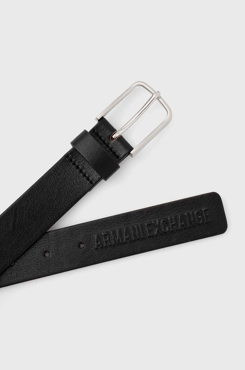 

Шкіряний ремінь Armani Exchange чоловічий колір чорний
