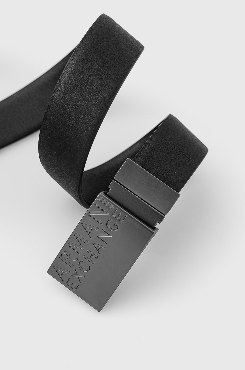 

Двухсторонний кожаный ремень Armani Exchange мужской цвет чёрный