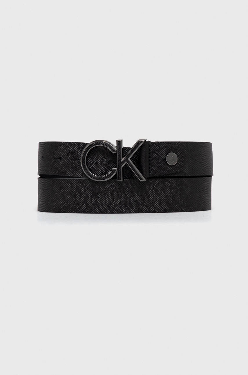 

Кожен колан Calvin Klein мъжки в черно, Черен