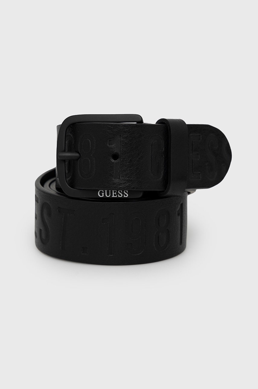 

Кожен колан Guess мъжки в черно, Черен