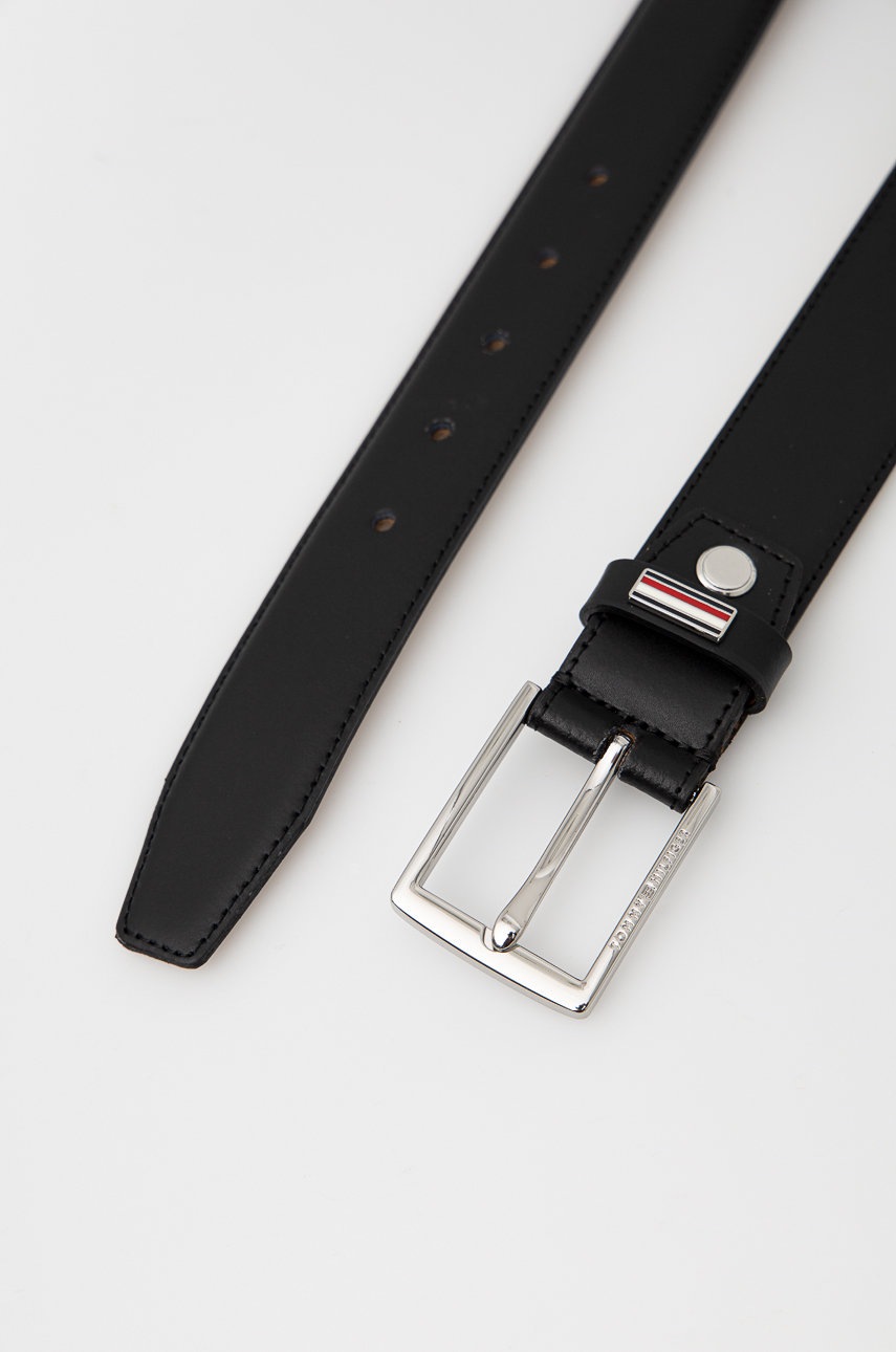 

Шкіряний ремінь Tommy Hilfiger Business Adj 3.5 чоловічий колір чорний