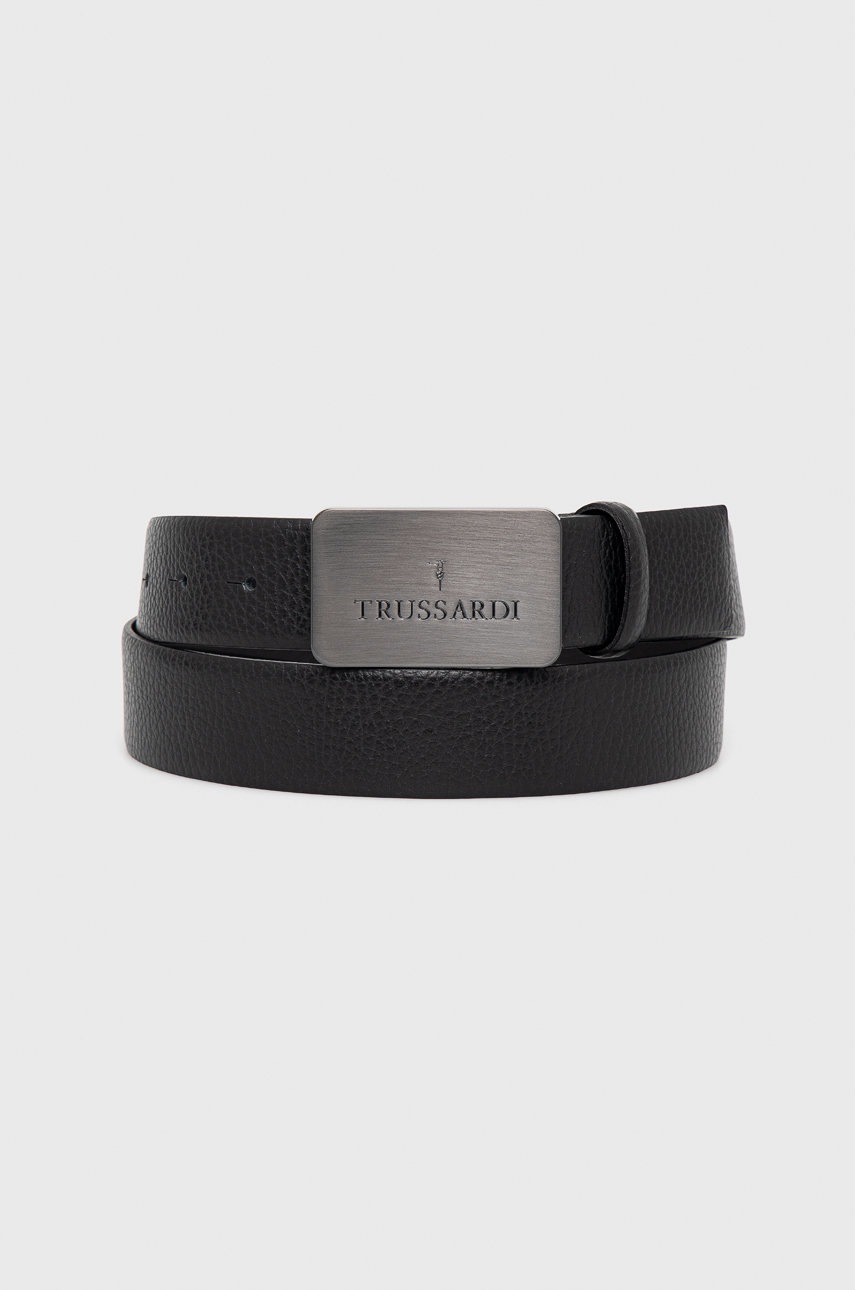

Кожен колан Trussardi мъжки в черно, Черен