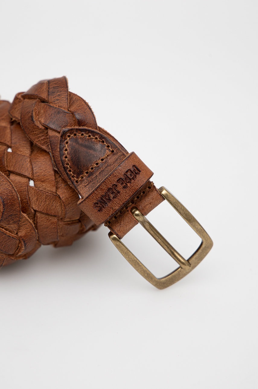 

Шкіряний ремінь Pepe Jeans Jerry Belt чоловічий колір коричневий