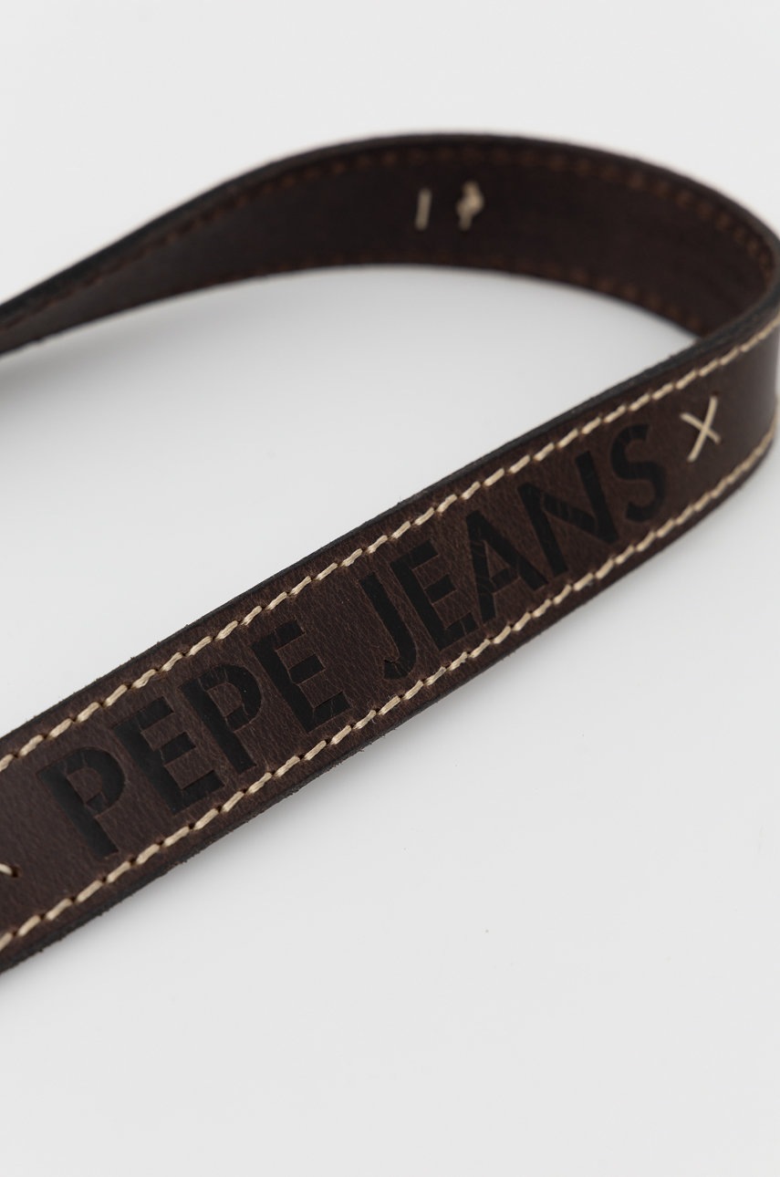 

Шкіряний ремінь Pepe Jeans Tom Belt чоловічий колір коричневий