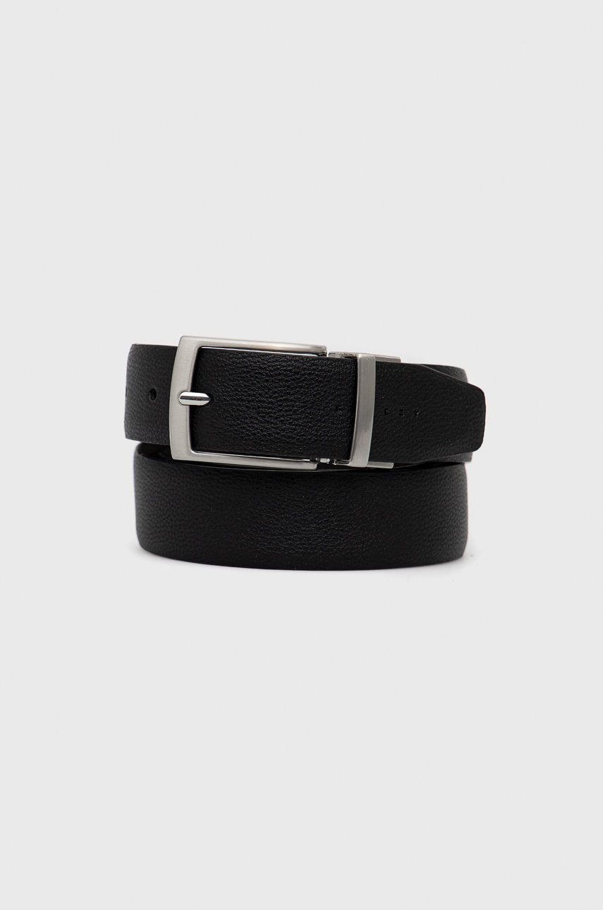 Sisley curea cu doua fete barbati, culoarea negru