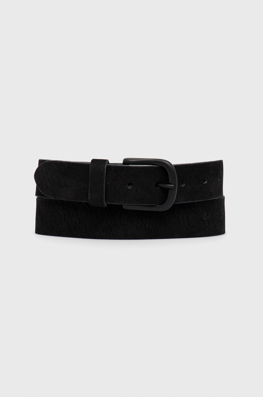 United colors of benetton curea din piele intoarsa barbati, culoarea negru