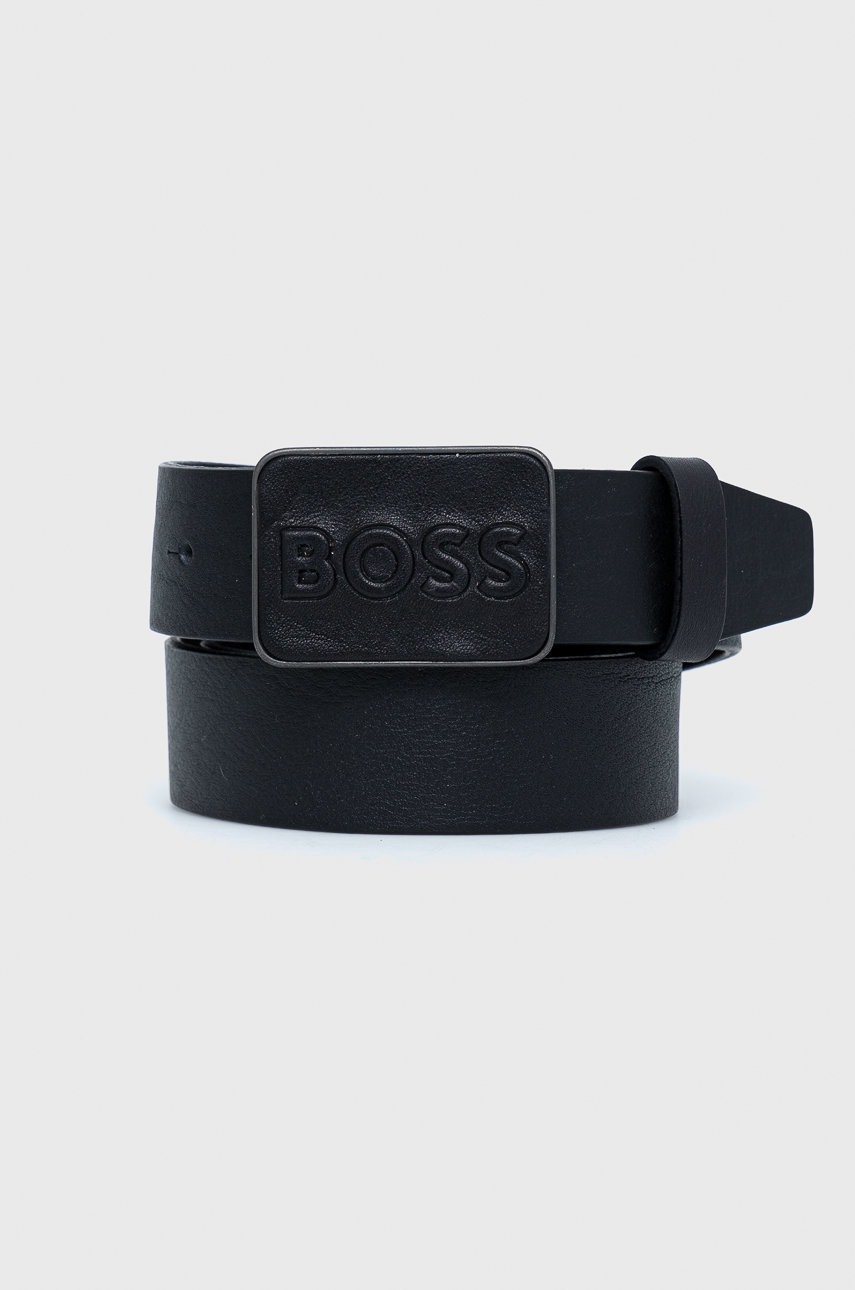 

Кожен колан BOSS мъжки в черно, Черен