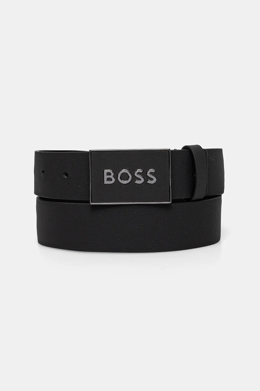 BOSS curea de piele barbati, culoarea negru BOSS curea de piele barbati, culoarea negru