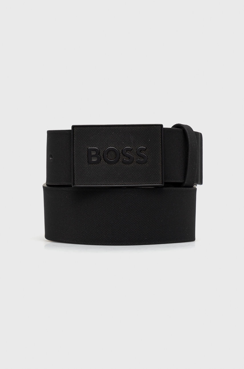 BOSS curea de piele barbati, culoarea negru