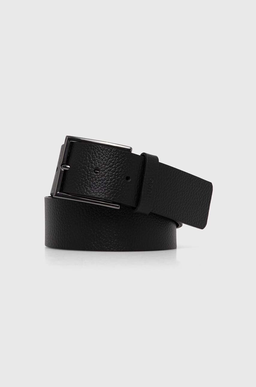 HUGO curea de piele barbati, culoarea negru, 50471562