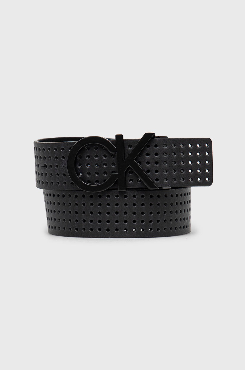 

Кожен колан Calvin Klein мъжки в черно, Черен