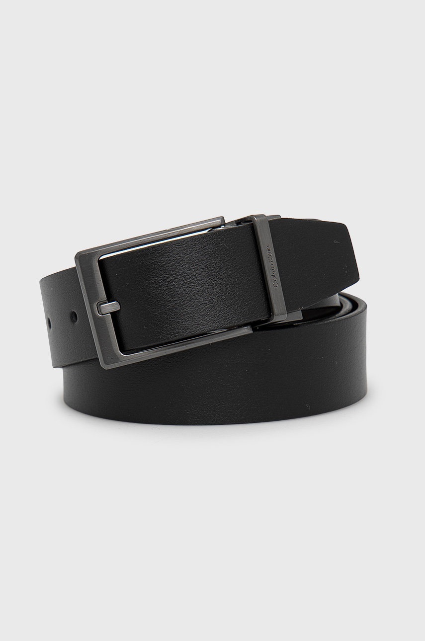 

Кожен колан Calvin Klein мъжки в черно, Черен