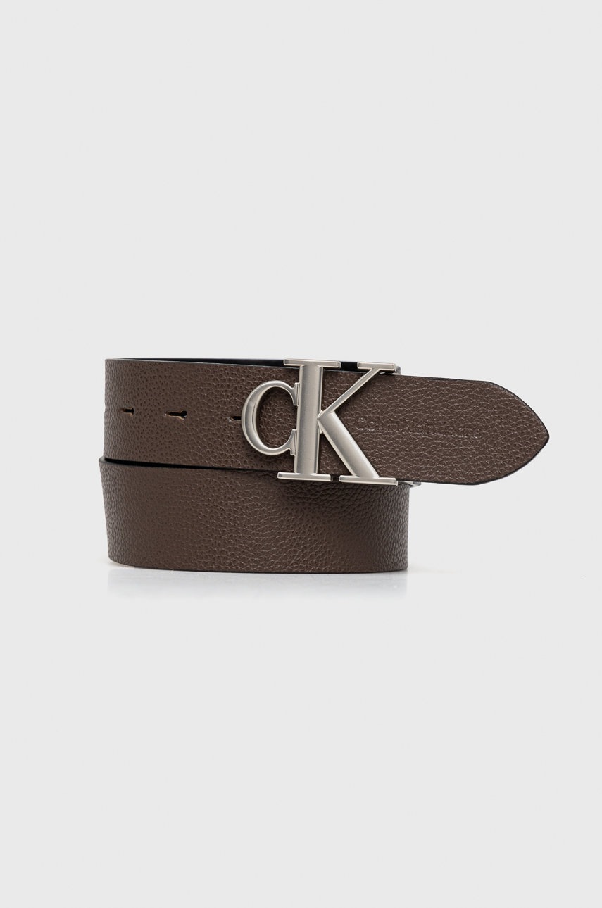 

Колан с две лица Calvin Klein Jeans мъжки в кафяво, Кафяв