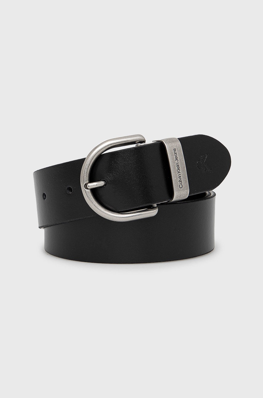 

Кожен колан Calvin Klein Jeans мъжки в черно, Черен