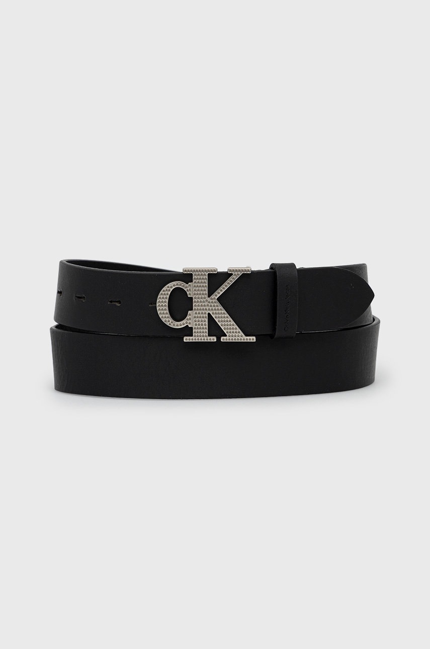 

Кожен колан Calvin Klein Jeans мъжки в черно, Черен