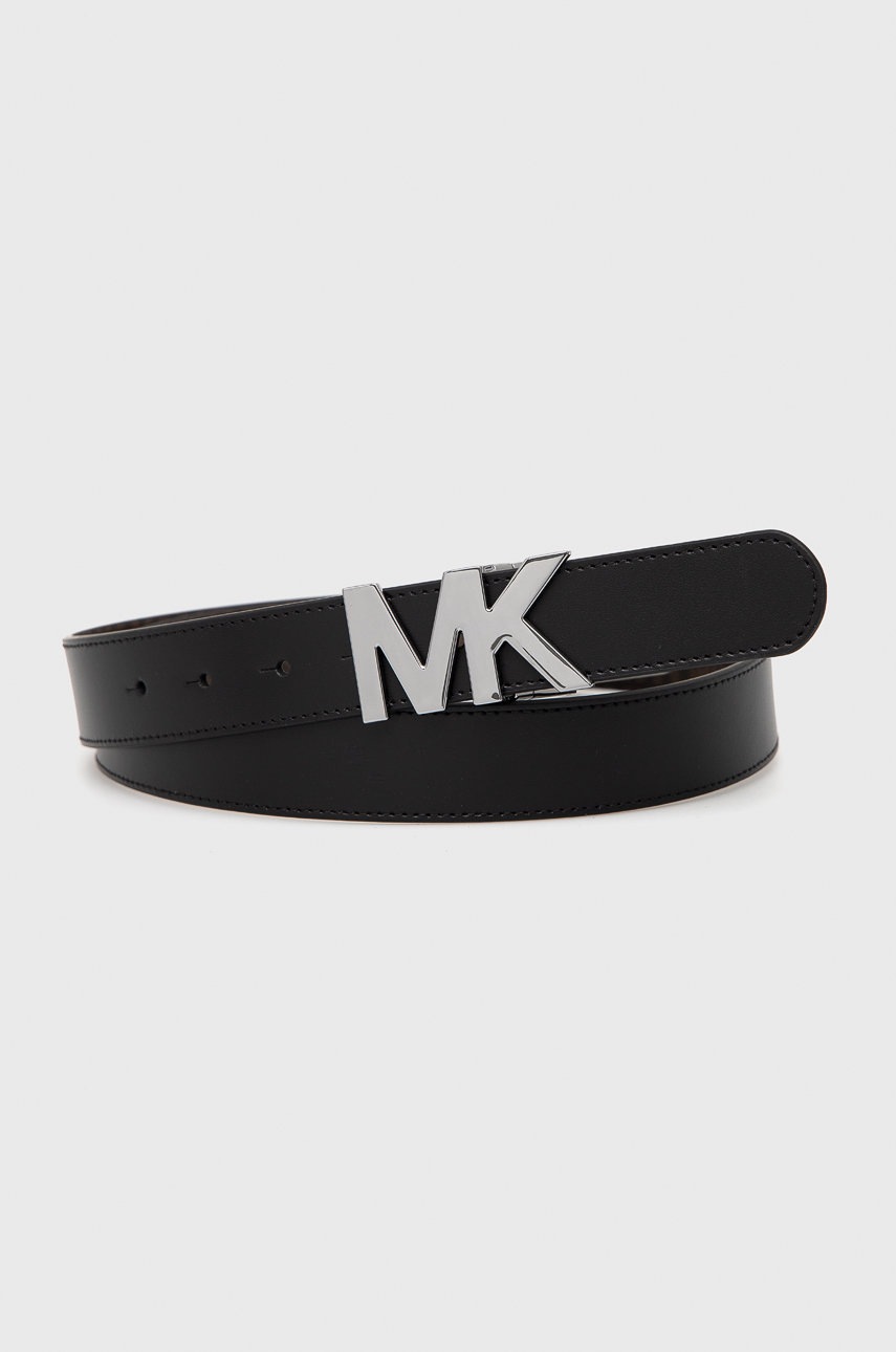 Αναστρέψιμη δερμάτινη ζώνη Michael Kors ανδρικά, χρώμα: μαύρο φωτογραφία