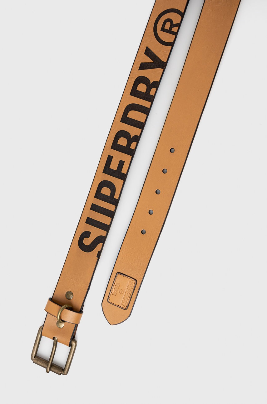

Кожаный ремень Superdry мужской цвет коричневый